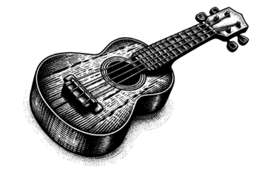 pencil drawing of ukulele