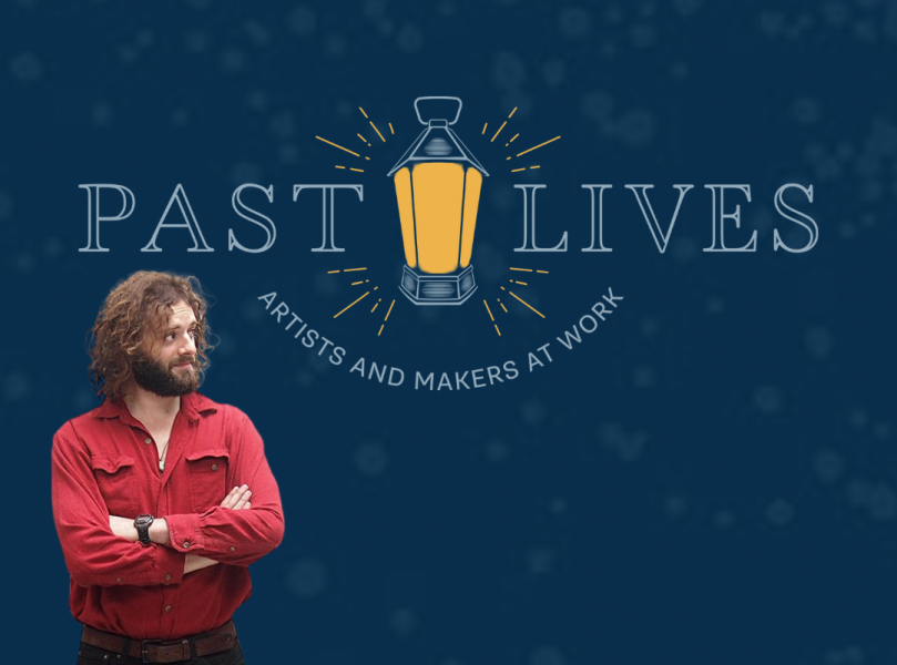 Morlock looks up quizzically at the Past Lives logo.